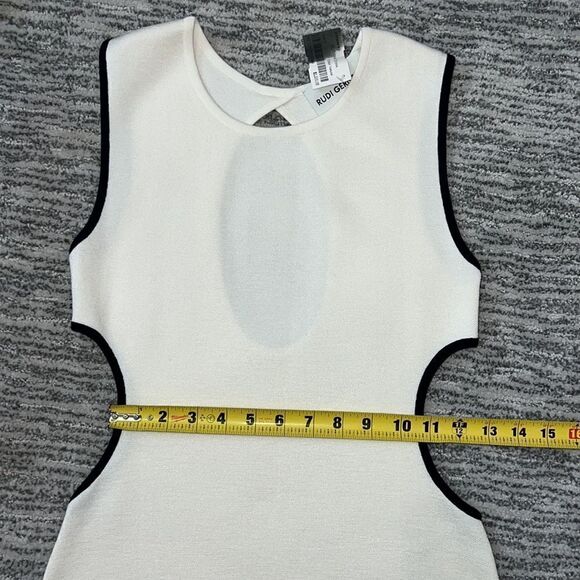 NWT RUDI GERNREICH White Sleeveless Cutout Dress Medium - Picture 9 of 16